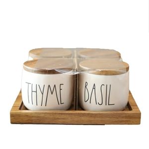 Rae Dunn Set Of 4 Herb Spice Cellars Canisters